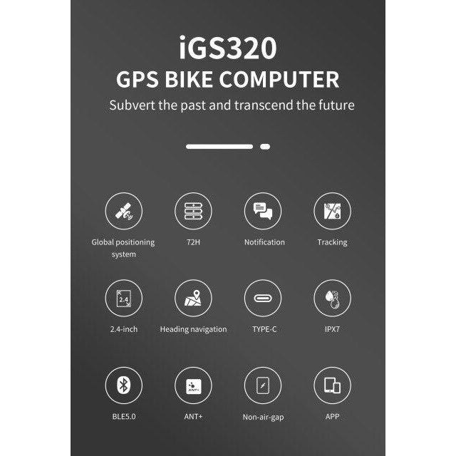 IGPSPORT iGS320 nouvelle génération ordinateur de vélo sans fil ordinateur/compteur Bluetooth connexion ANT +