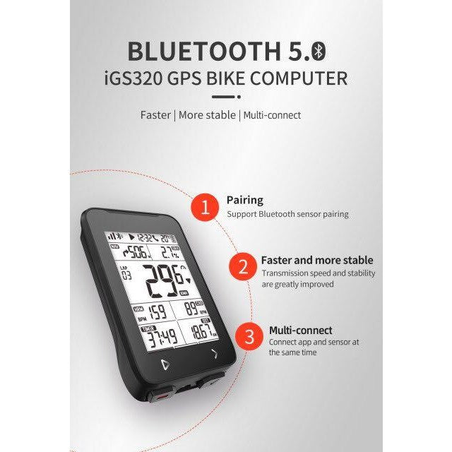 IGPSPORT iGS320 nouvelle génération ordinateur de vélo sans fil ordinateur/compteur Bluetooth connexion ANT +