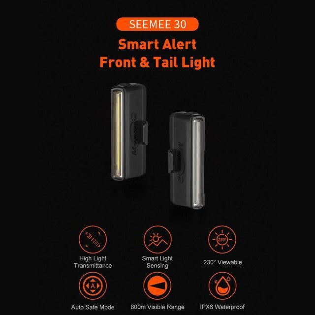 Magicshine SeeMee 30 ensemble de feux arrière de phare de vélo charge USB IPX6 