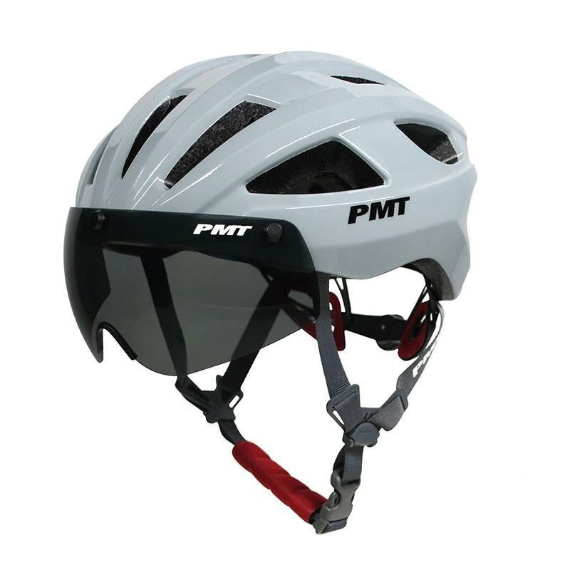 PMT Miduo 2.0 Casque de vélo respirant et ventilé avec lunettes magnétiques grises