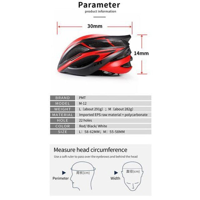 Casque de vélo de route léger PMT M-12 casque respirant