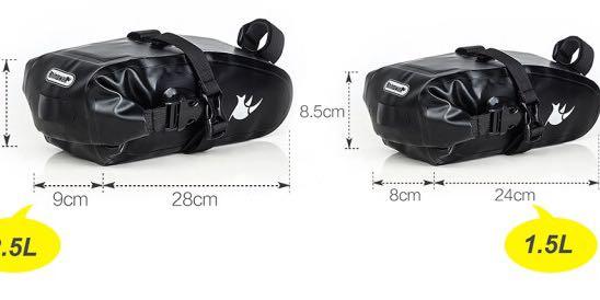 Rhinowalk Bike Tail Bag Large Capacity Waterproof Velcro Installation Rear Bike Bag