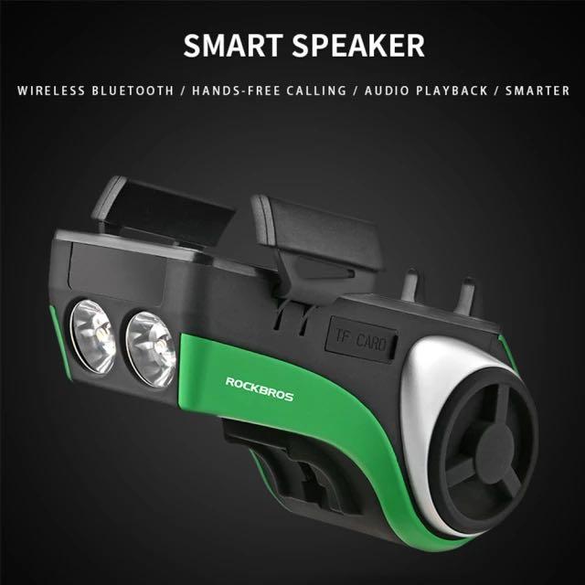 Rockbros – éclairage de vélo 5 en 1, haut-parleur, son, support de téléphone portable, batterie externe, Bluetooth multifonction, accessoire de vélo intelligent 