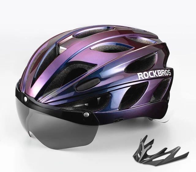 Casque de vélo de route Rockbros avec lunettes magnétiques disponible en 4 couleurs 