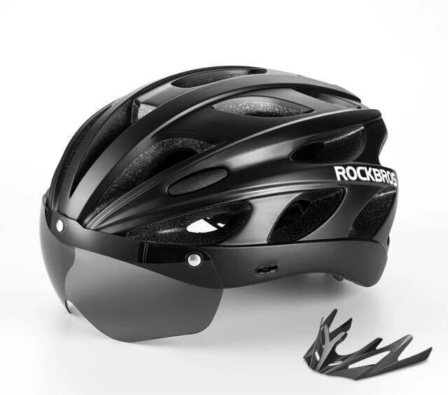 Casque de vélo de route Rockbros avec lunettes magnétiques disponible en 4 couleurs 