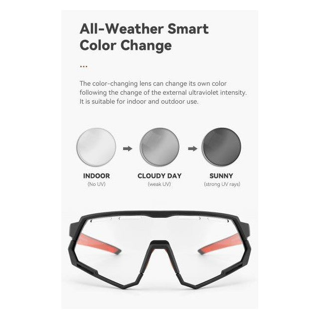Rockbros lunettes de soleil d'extérieur lunettes de protection solaire de sport miroir polarisé remplaçable miroir dégradé cadre noir et rouge 