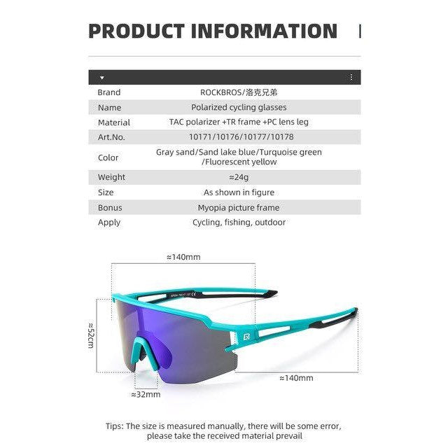 Rockbros lunettes de sport lunettes polarisées demi-monture photochromique protection solaire lunettes d'extérieur