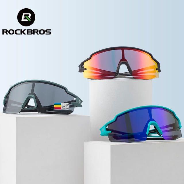 Rockbros lunettes de sport lunettes polarisées demi-monture photochromique protection solaire lunettes d'extérieur