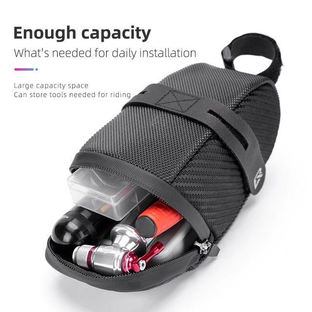 Sac de queue de vélo Rockbros taille moyenne, léger et pratique, fermeture Velcro
