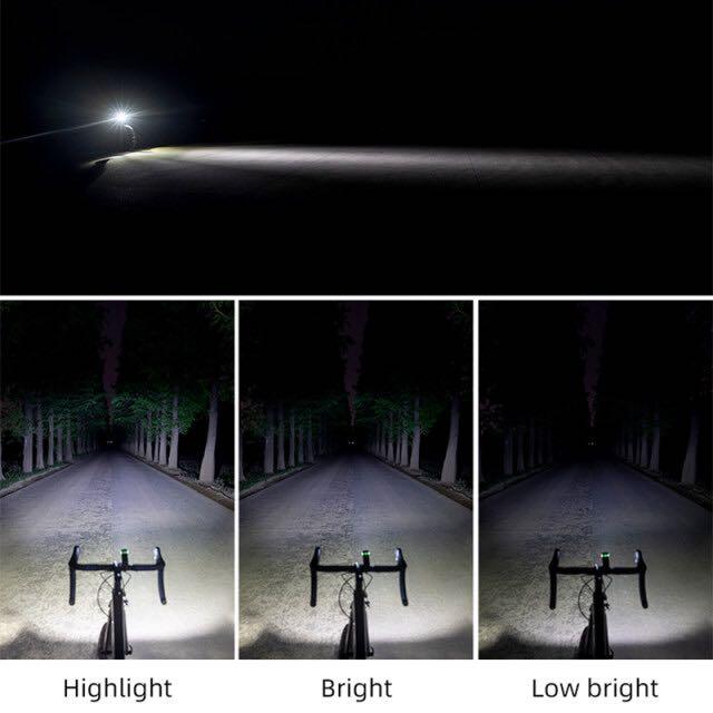 Rockbros RHL-1000 Lumen Vélo Phare Étanche USB Rechargeable Nuit Vélo Applicable 
