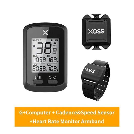 Xoss G+ Wireless Cycling Computer Sensor Heart Rate Armband 3 in 1 Set Speed/ Cadence HRM Bundle